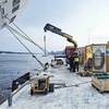 Hydrex diving station and equipment next to ferry in Stockholm. © Hydrex