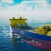 Illustration of a FSIU in the foreground, receiving
cargo from a LCO2 carrier in the background
(Source: Yinson Production AS)
