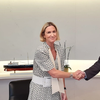 Maria Angelicoussis and Roger Holm at the agreement signing ceremony. © Wärtsilä Corporation
