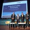 Panel participants included Wayne Jones (third from right), along with Panos Zachariades, technical manager, Atlantic Bulk Carriers Management; Dimitris Matthaiou, CEO, Arcadia Shipmanagement/Aegean Bulk; Georgios Polychroniou, coordinating director of strategic and corporate activities development, Public Gas Corporation (DEPA) SA - Poseidon Med II project manager; and Stamatis Tsantanis, chairman and CEO, Seanergy Maritime Holdings (Photo: MAN Energy Solutions)