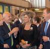 Peter Fetten informs the royal couple about the construction of the Global Class cruise ships. © MV WERFTEN