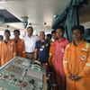 Rescued fishermen and ISL Star crew (Photo: Wallem)