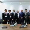 Representatives from Steelhead LNG, Huu-ay-aht First Nations, Hyundai Heavy Industries and the B.C. Provincial government at Gastech 2018 in Barcelona, Spain. (Photo: Steelhead LNG)