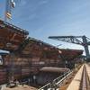 The 780-ton upper bow unit was lowered into the dry dock on Wednesday and placed on the aircraft carrier John F. Kennedy (CVN 79). (Photo by Ashley Cowan/HII)