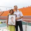The Godmother of MV Barracuda, Ms. Su Yin Anand, Head of Legal at South32 Marketing Singapore and Captain Dan Cracium of MV Barracuda at the Naming Ceremony. Image: KCC