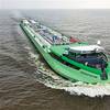 The GREENSTREAM’s front-positioned wheelhouse is unusual for an inland ship.