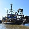 The Inland Dredging Company’s cutterhead dredge Integrity, along with one of its small tugboats, works to dredge the Memphis Harbor/McKellar Lake, which was the last of 10 harbors dredged in the Memphis District during 2019. (Photo: USACE/Jessica Haas)