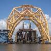 The VB-10000 hoists the final section of the Golden Ray wreck out of St. Simons Sound. (Photo: St. Simons Sound Incident Response).