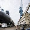 The Virginia-class submarine Indiana (SSN 789) has been launched into the James River and moved to Newport News Shipbuilding’s submarine pier for final outfitting, testing and crew certification. (Photo: Ashley Major/HII)