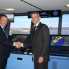 To the left, Paul Gilkison, Area Sales Manager, Kongsberg Digital and to the right Michael van Balen, Principal of AMC (Photo: Kongsberg)
