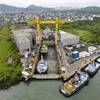 Wilson Sons shipyard in Guarujá, São Paulo, conducts simultaneous tugboat docking operations. Image courtesy Wilson Sons