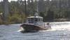 45-foot Response Boat - Medium is shown transiting the Pamlico River toward Coast Guard Station Hobucken, N.C., Thursday, Dec. 12, 2013, where it was delivered to replace their 41-foot Utility Boat. The boat is the service's 144th of 170 RB-Ms being delivered to Coast Guard units. (U.S. Coast Guard photo by Petty Officer 3rd Class David Weydert)