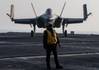 A Sailor conducts flight operations aboard the Nimitz-class aircraft carrier USS Carl Vinson (CVN 70), March 12, 2025. Vinson, the flagship of Carrier Strike Group ONE, is underway conducting routine operations in the U.S. 7th Fleet area of operations. (U.S. Navy photo by Mass Communication Specialist 3rd Class Nate Jordan)