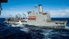 A USNS Fleet Oiler engaged in underway replenishment operations (CREDIT: US Navy)