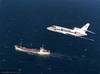 Aéronavale Falcon 50 Over-flys Merchant Vessel: Photo credit EUNAVFOR