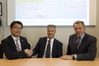 At the Nor-Shipping presentation (from L to R): Hideyuki Ando, Senior General Manager, MTI/NYK Group, Trond Hodne, Sales and Marketing Director, DNV GL - Maritime, Svein Steimler, President and Chief Executive Officer, NYK Group Europe Ltd.