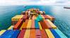 Cargo ships entering one busiest ports in world Singapore Photo OL International Holdings