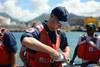 Coast Guard National Strike Force samples water in Honolulu Harbor