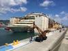 Costa Concordia moored Genoa: Photo courtesy of TITAN Salvage
