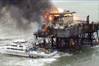 Incat Crowther designed-vessel Muslim Magomayev – seen here saving the lives of 30 personnel caught in an oil platform fire in the Caspian Sea in November 2015. Photo Incat Crowther