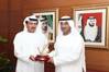 H.H. Sheikh Ahmed receives Golden Anchor to commemorate Dubai Maritime City’s Business District launch.