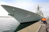 Hobart departs for sea trials Photo RAN