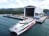 Hull 680 in front of the new 120 metre assembly bay at Austal Philippines shipyard in Balamban, Cebu (Image: Austal)