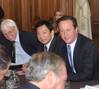 ICS Chairman Masamichi Morooka taking part in the shipping round table meeting at Downing Street with UK Prime Minister David Cameron. The meeting took place the day before the ICS Board Meeting in London during London International Shipping Week.