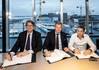Jan-Wim Dekker, CPO, Damen Shipyards Gorinchem; Simon Provoost, Product Director Inland Waterway Transport, Damen Shipyards Gorinchem; and Chris Kornet, CEO, Concordia (Photo: Damen)
