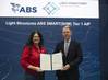 L to R: Leile Froufe, ABS Vice President, Engineering, presented an ABS AIP certificate to Niklas Hallgren, CEO of Light Structures, at the 2025 Offshore Technology Conference in Houston, Texas. © ABS

