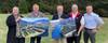 (Left to Right: Derwent Valley Mayor Michelle Dracoulis, Tasmanian Premier Jeremy Rockliff, Incat Chairman Robert Clifford, Federal Labor Member for Lyons Brian Mitchell, Incat CEO Stephen Casey)