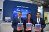 Left to right: Thomas Hansen, Director, Head of Promotion & Customer Support, for MAN, Dr. Xioazhi (Christina) Wang, ABS Vice President, Global Marine, and Mr. Zhiyong Zhou, SDARI Vice President, at signing of joint development project for a low-emission, ammonia-fueled containment vessel. Photo: ABS