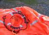 liferaft from the 55-foot fishing vessel Elizabeth Helen, homeported in West Kingston, R.I., is shown after two fishermen were rescued three miles northeast of Block Island, R.I.