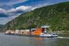 Low water levels after recent dry weather are preventing cargo vessels from sailing fully loaded on the Rhine river in Germany. Credit: Adobe Stock/Markus Kämpfer