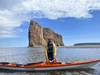 Mark Fuhrmann - steady progress, beautiful nature. seen here with his trusty kayak at Perce Rock, Quebec