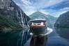 MS Roald Amundsen is the first of two hybrid ships Hurtigruten will add to its fleet over the next few years. Innovative sustainable technology from Kongsberg Gruppen reduces fuel consumption and CO2-emissions on the ships by 20 percent. Image: Kongsberg Gruppen