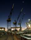 NASSCO shipyard sunrise: Credit NASSCO/Ken Wright.