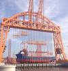 Nordic Trym being lifted by gantry crane