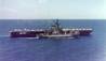 Paricutin (AE-18) rearming Coral Sea (CVA-43). U.S. Navy photo.
