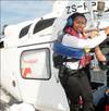 Pinky Zungu, the marine pilot who guided the MSC Chicago into Durban. She recently made history with two others to become one of Africa’s first black, female marine pilots with an open licence allowing her to navigate vessels of any size and type into South African waters. [Photo by Terry Haywood]