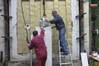 ProfiSeal’s owner Hermann Aumüller (standing on the ladder) preparing the fire test at the Institute for Safety Engineering in Freiberg near Dresden, Germany. (Photo: ProfiSeal)