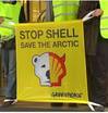 Protest banner: Image courtesy of Greenpeace