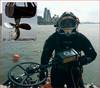 Randive diver with Pulse 8X metal detector, Inset photo: Recovered propeller