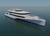 Render of the proposed 80 meter trimaran high speed passenger ferry concept for JR Kyushu Jet Ferry, announced in Japan (Image: Austal)