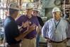 Rep. Ander Crenshaw (second from left) toured Newport News Shipbuilding and was briefed on the construction of Virginia-class submarines (VCS) while visiting the shipyard’s Supplemental Module Outfitting Facility. Also pictured (left to right) are Matt Needy, Newport News’ VCS program director; Scott Whitmore, VCS construction superintendent; and Rob Austin, VCS construction director. (Photo by Chris Oxley/HII)