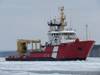 The CCGS Samuel Risley performs icebreaking duties on the St. Marys River, Ontario in March 2020. (Photo: Canadian Coast Guard)