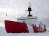 The Coast Guard Ice Breaker Polar Sea works the ice channel near McMurdo, Antarctica. USCG photo by Rob Rothway