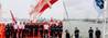 The crew gathers for the flag hoisting. Photos: Odfjell