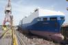 The Crowley-managed PCTC in ASRY's large 500,000 dwt graving dock in early February.