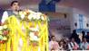 The Indian Shipping Minister Nitin Gadkari addressing the gathering at the dedication of the New Brahmaputra Bridge to the Nation and the foundation stone laying of Development of River Barak as National Waterways No.16 Shipping and Navigation, at Guwahati on January 29, 2017. The Chief Minister of Assam, Shri Sarbananda Sonowal and the Minister of State for Railways, Shri Rajen Gohain are also seen. Photo: PIB